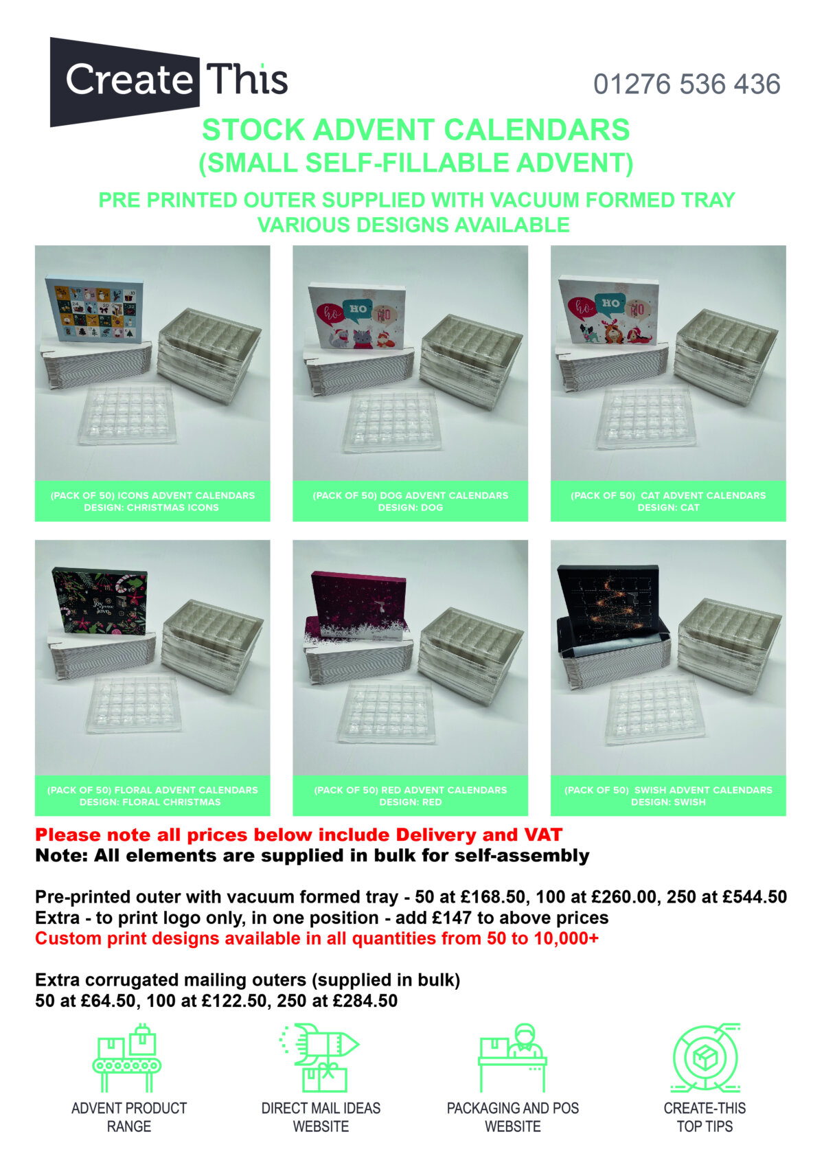 Stock advent Calendars now available from Create-this - Ideal for low quantities