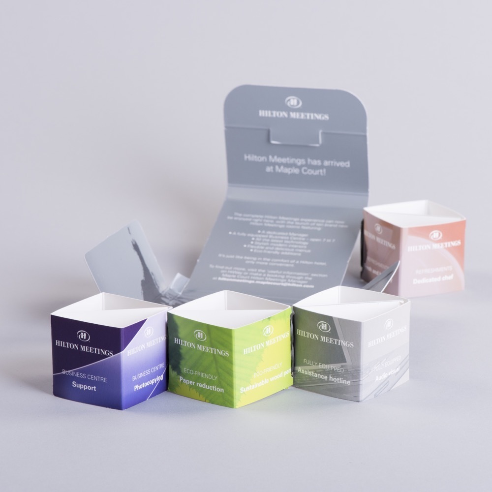 Poppers (open sided pop up cubes in a wallet)