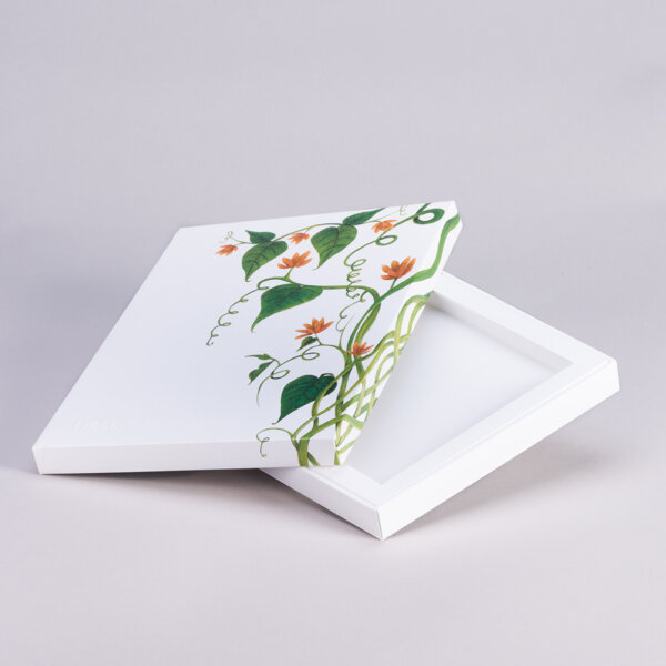 A5 luxury lift-off lid rigid box on Colorplan with channel wall and clear foil blocking, Create-This Ltd, UK manufactured