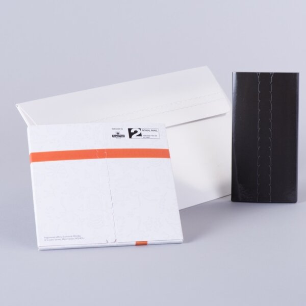 Board envelope with rip strip for tamper-evident secure branded document mailing, Create-This Ltd, UK manufactured