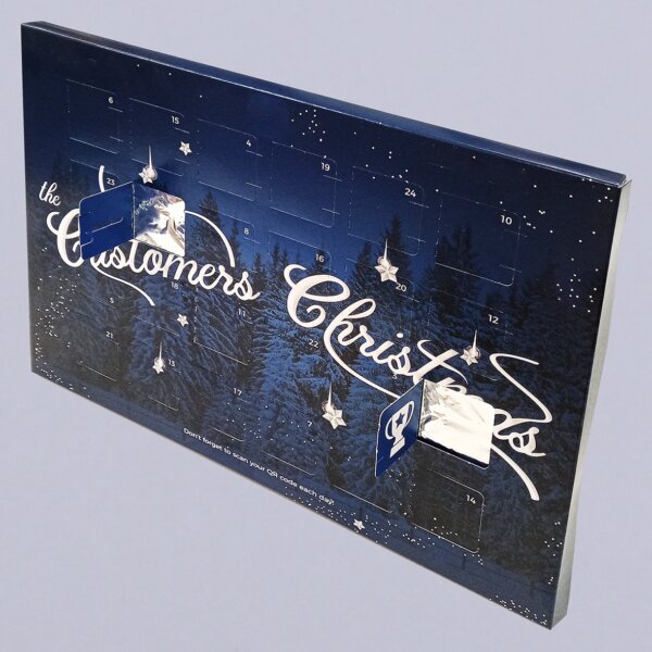 Chocolate tray advent calendar pre-filled covered tray custom printed one or both sides, Create-This Ltd