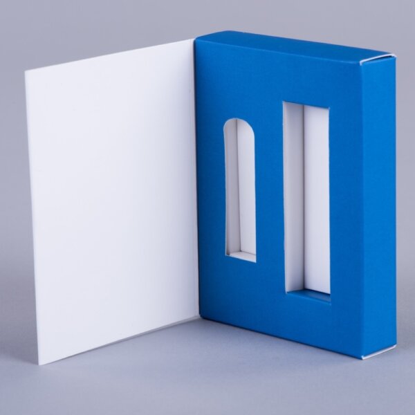 Double USB presentation packaging custom printed holding two drives with board fitment, Create-This Ltd