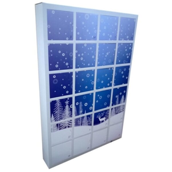 Extra large eco-friendly advent calendar 900mm 24 windows corrugated inner FSC certified, UK manufactured by Create-This Ltd