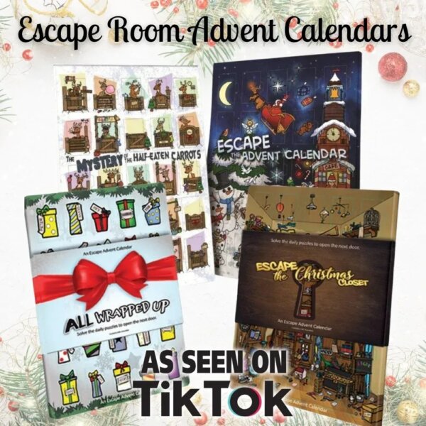 Escape advent calendar puzzle-based no numbers four stock designs for team and brand gifting, Create-This Ltd