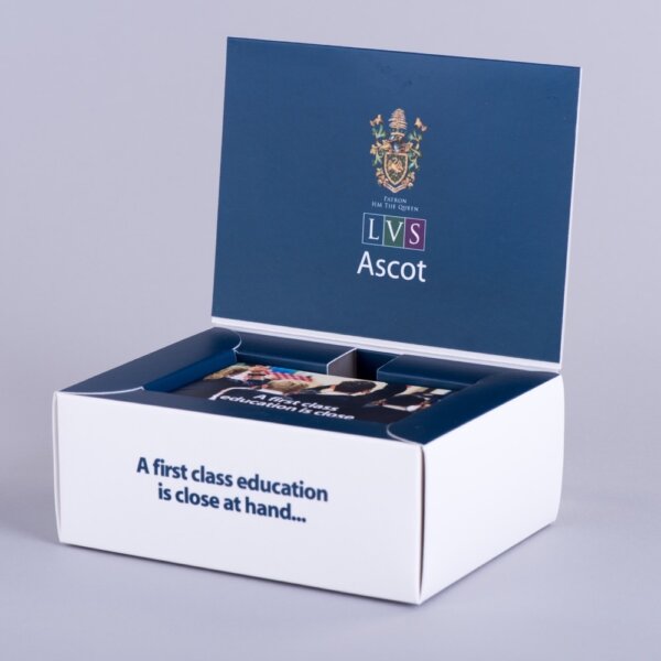 Hinged lid presentation box for membership card digitally printed for personalised gifting, Create-This Ltd, UK manufactured