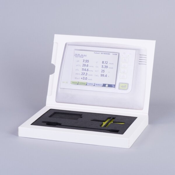 Hinged lid presentation box with foam insert and lid pocket for product and literature packaging, UK manufactured by Create-This Ltd
