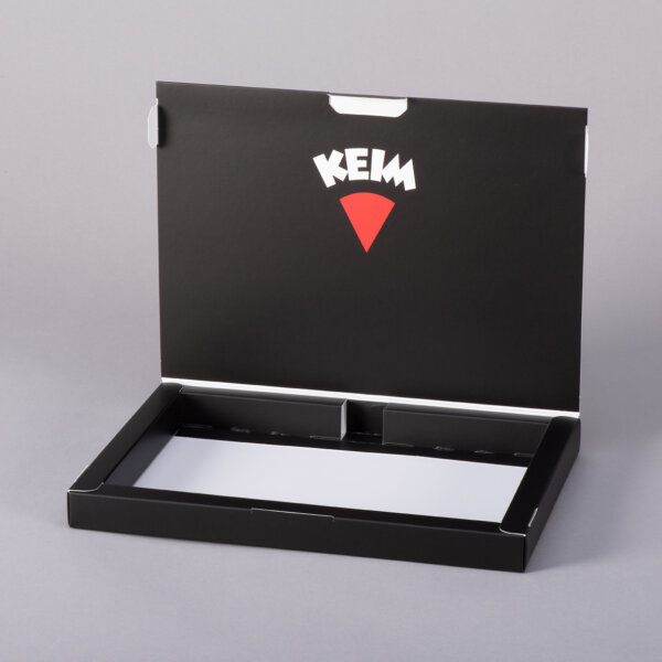 Custom hinged lid presentation box in box board without fitment for retail branded packaging, Create-This Ltd