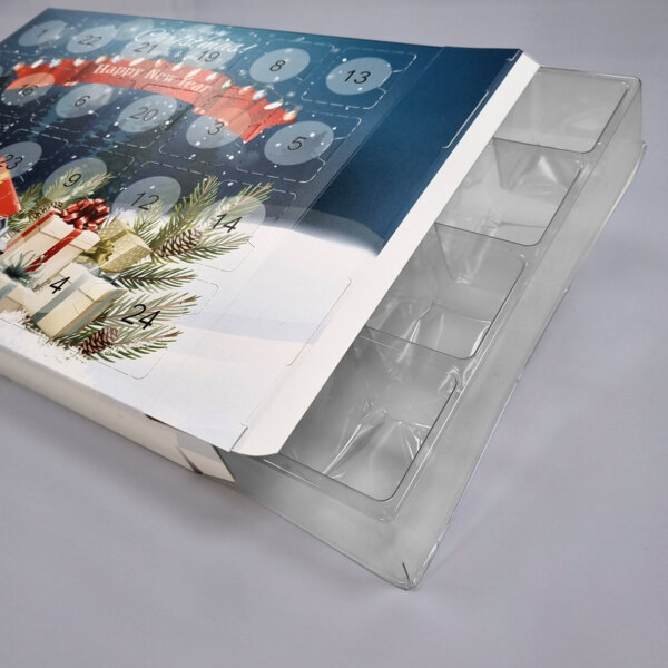 Large self-fillable advent calendar vacuum tray two stock sizes 24 or 25 windows, UK manufactured by Create-This Ltd