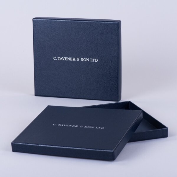Lift-off lid luxury box with textured material finish foil blocked and lined inside, Create-This Ltd, UK manufactured