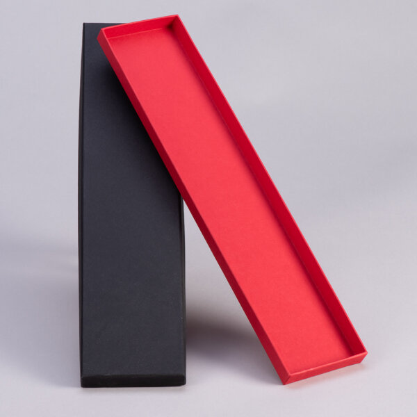 Small rigid lift-off lid presentation box in coloured material for luxury retail packaging, Create-This Ltd