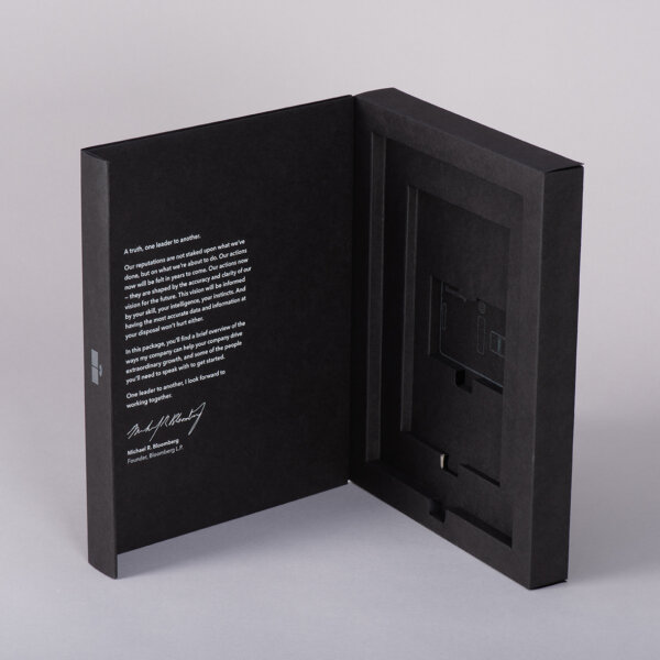 Luxury hinged lid box with multi-recessed board fitment and magnetic closure for product gifting, Create-This Ltd, UK manufactured