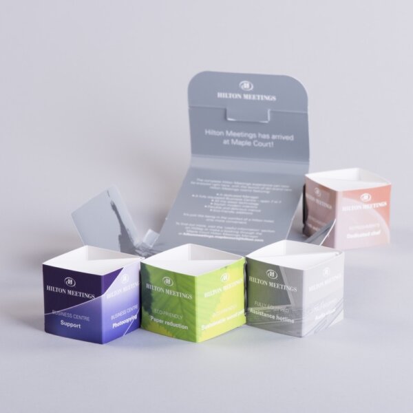 Poppers (open sided pop up cubes in a wallet)