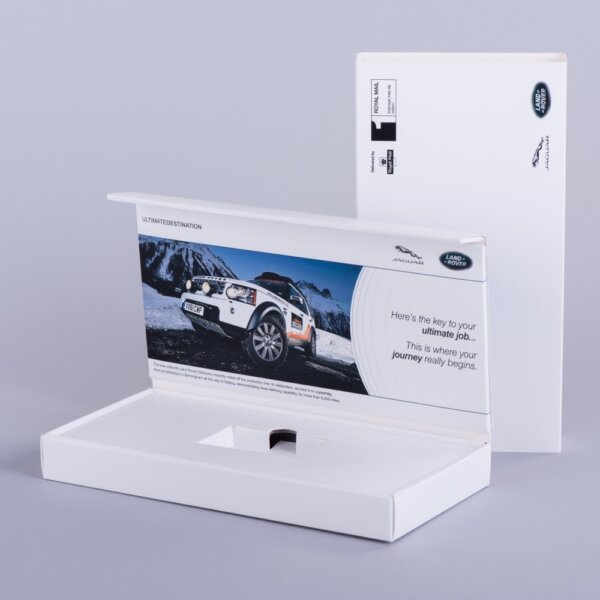 Rigid style hinged lid presentation box with board plinth magnetic closure for key card, Create-This Ltd