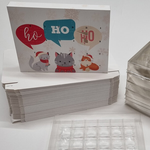 Self-fill advent calendar with eco-friendly tray for corporate seasonal campaigns, UK manufactured by Create-This