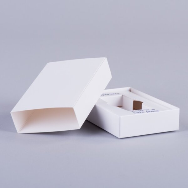 Small sliding presentation box for USB with integral board fitment litho printed box board, Create-This Ltd