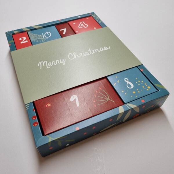 Stock Luxury Advent Calendar with 12 Boxes - STOCK DESIGN: JOY, PEACE & LOVE
