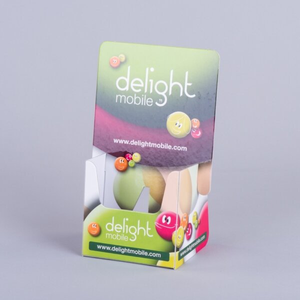 Twist-lock leaflet dispenser quick-assembly point of sale in display board stock and custom sizes, UK manufactured by Create-This Ltd