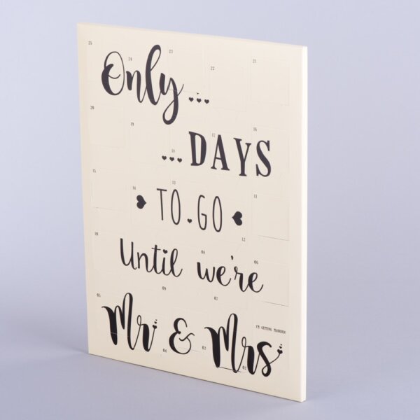 Wedding countdown advent calendar personalised chocolates litho printed for event gifting, Create-This Ltd