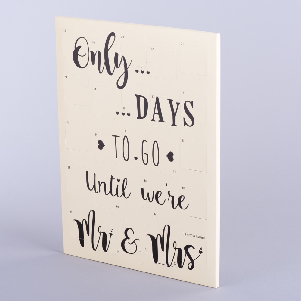 Wedding countdown advent calendar personalised chocolates litho printed for event gifting, Create-This Ltd